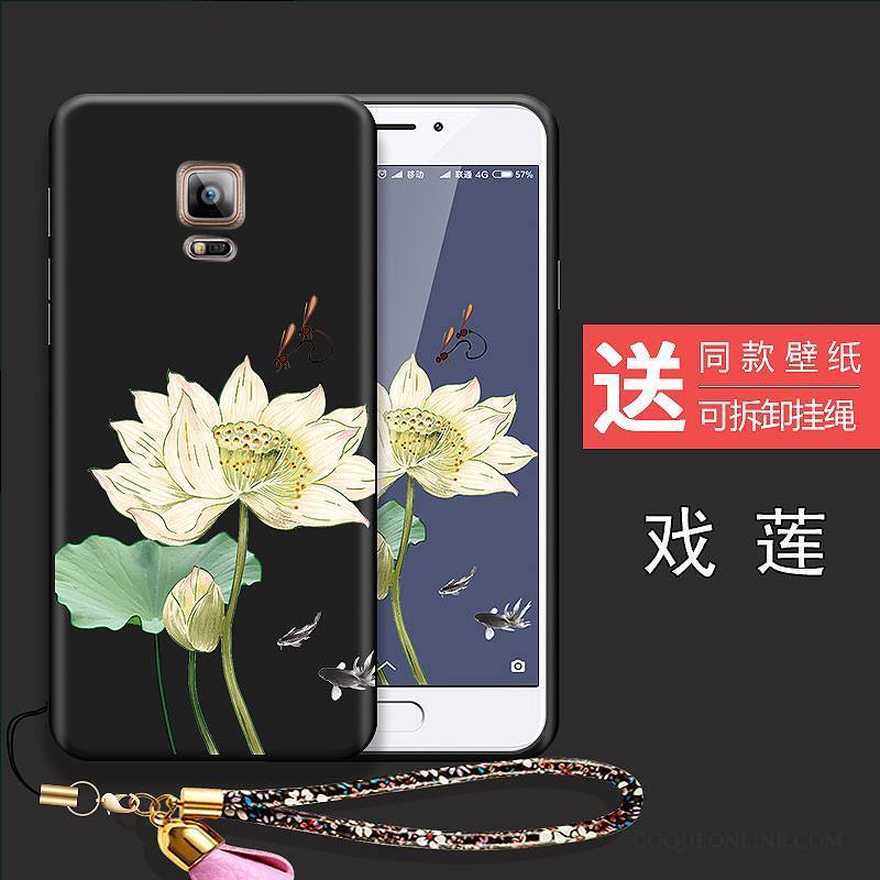 Samsung Galaxy Note 4 Coque Fleurs Silicone Créatif Légère Étoile Rouge Tout Compris