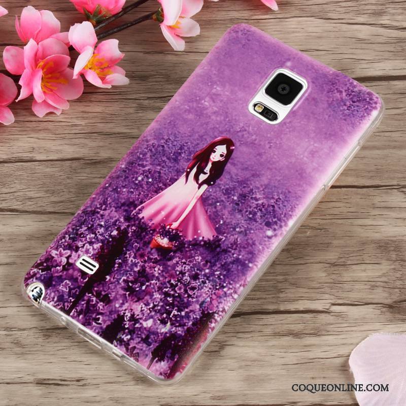 Samsung Galaxy Note 4 Coque Fluide Doux Étui Créatif Protection Noir Silicone Étoile