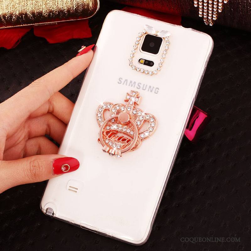 Samsung Galaxy Note 4 Coque Nouveau Étui Protection Légère Silicone Violet Anneau