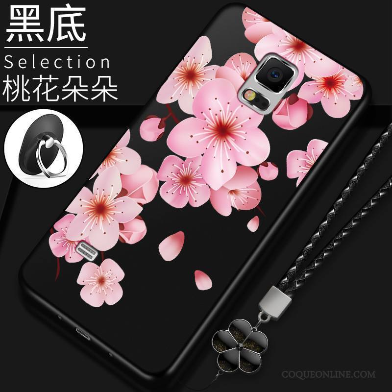 Samsung Galaxy Note 4 Coque Étui Étoile Fluide Doux Couvercle Arrière Tout Compris Rouge Fleurs