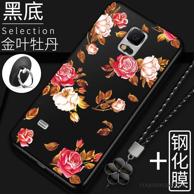 Samsung Galaxy Note 4 Coque Étui Étoile Fluide Doux Couvercle Arrière Tout Compris Rouge Fleurs