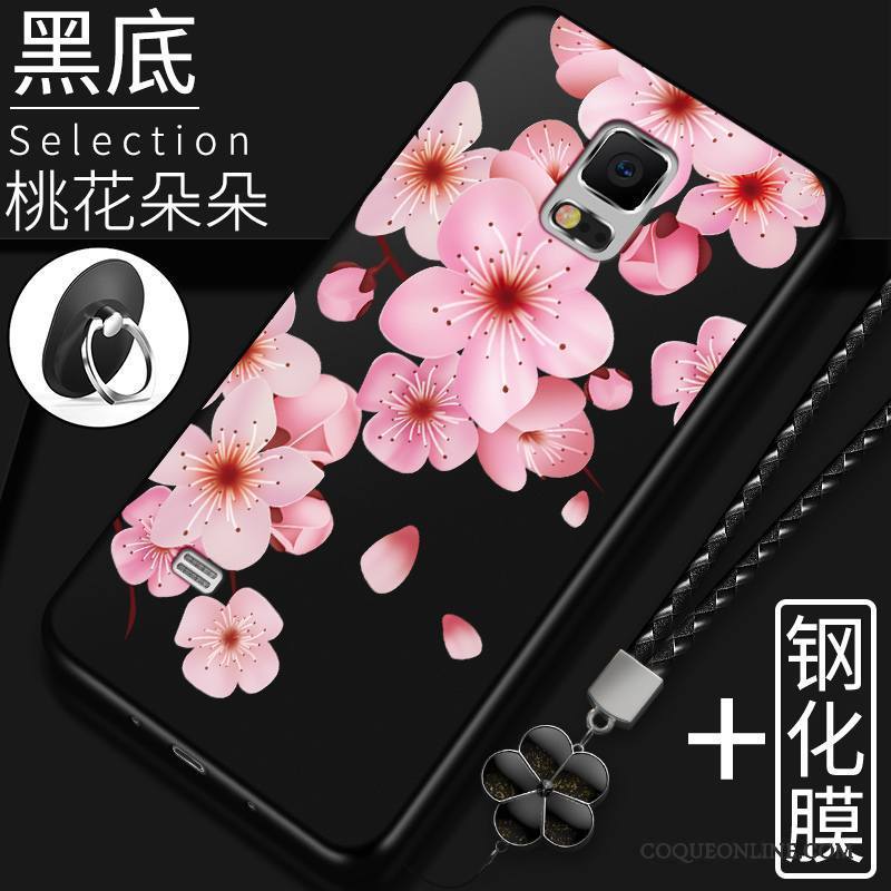 Samsung Galaxy Note 4 Coque Étui Étoile Fluide Doux Couvercle Arrière Tout Compris Rouge Fleurs