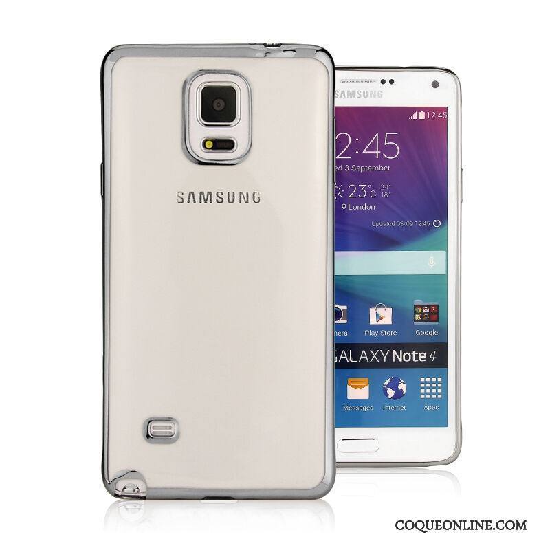 Samsung Galaxy Note 4 Fluide Doux Coque Transparent Placage Or Incassable Protection