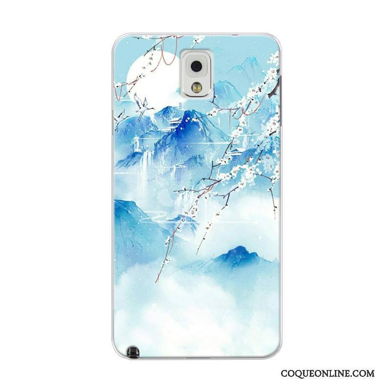 Samsung Galaxy Note 4 Frais Coque De Téléphone Paysage Étoile Tout Compris Tendance Bleu Clair