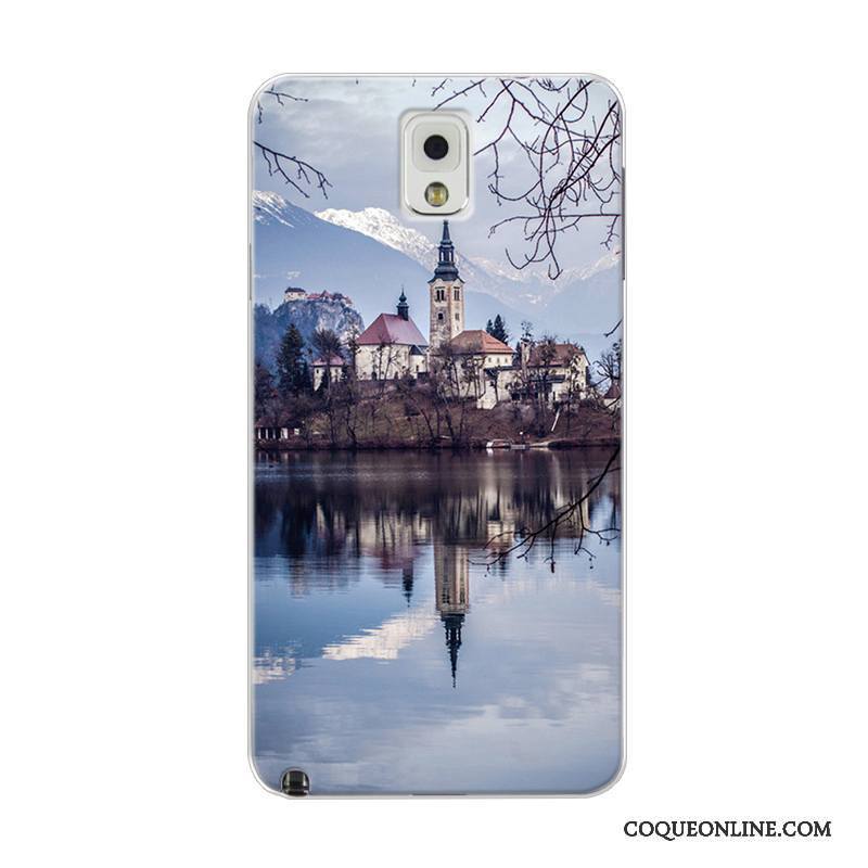 Samsung Galaxy Note 4 Frais Coque De Téléphone Paysage Étoile Tout Compris Tendance Bleu Clair