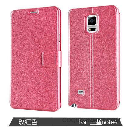 Samsung Galaxy Note 4 Housse Protection Violet Étoile Ouvrir La Fenêtre Étui En Cuir Coque De Téléphone