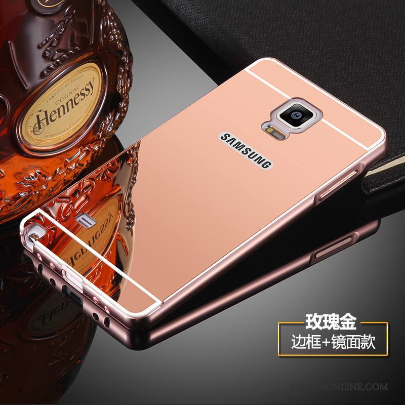 Samsung Galaxy Note 4 Incassable Métal Protection Rose Étoile Coque De Téléphone Border