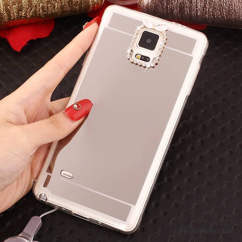 Samsung Galaxy Note 4 Incassable Protection Argent Coque Ornements Suspendus Étoile Fluide Doux