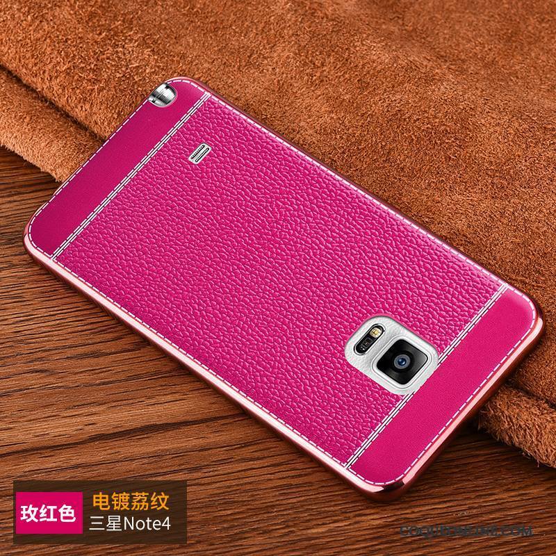 Samsung Galaxy Note 4 Personnalité Silicone Incassable Protection Rose Étoile Coque De Téléphone