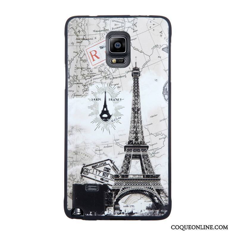 Samsung Galaxy Note 4 Protection Gaufrage Tempérer Fluide Doux Coque De Téléphone Violet Membrane