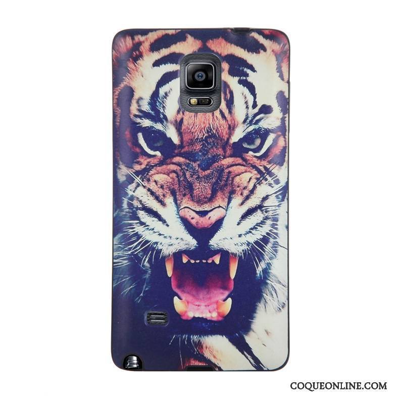 Samsung Galaxy Note 4 Protection Gaufrage Tempérer Fluide Doux Coque De Téléphone Violet Membrane