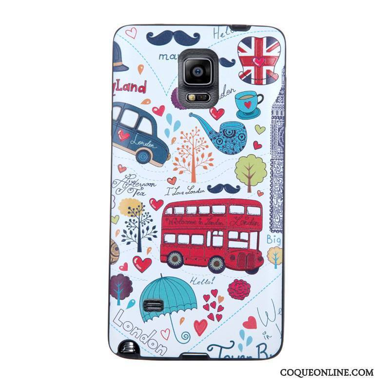 Samsung Galaxy Note 4 Protection Gaufrage Tempérer Fluide Doux Coque De Téléphone Violet Membrane