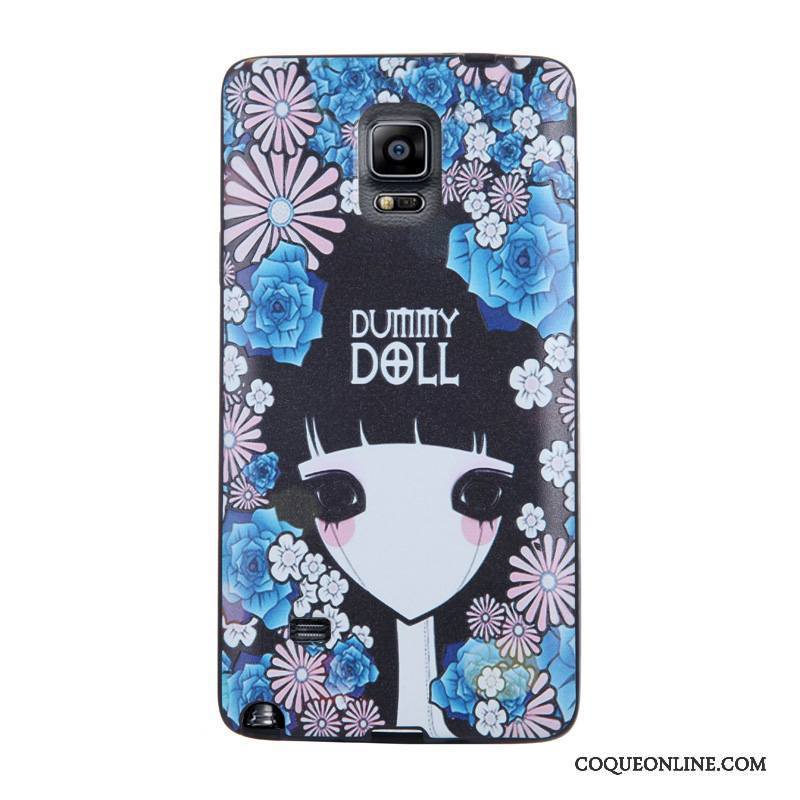 Samsung Galaxy Note 4 Protection Gaufrage Tempérer Fluide Doux Coque De Téléphone Violet Membrane