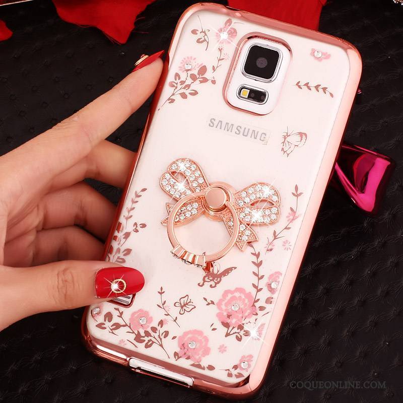 Samsung Galaxy Note 4 Silicone Étui Anneau Étoile Or Rose Protection Coque