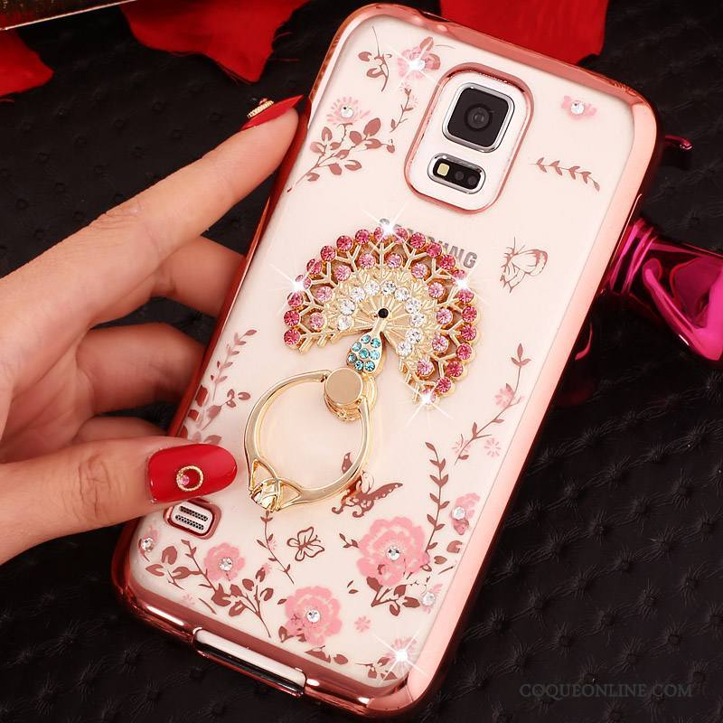 Samsung Galaxy Note 4 Silicone Étui Anneau Étoile Or Rose Protection Coque