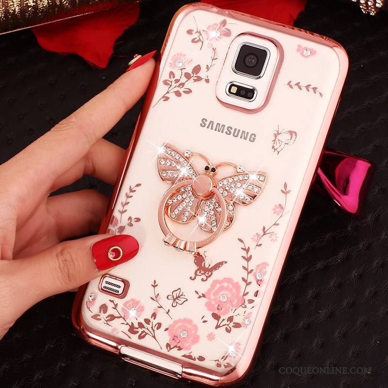 Samsung Galaxy Note 4 Silicone Étui Anneau Étoile Or Rose Protection Coque