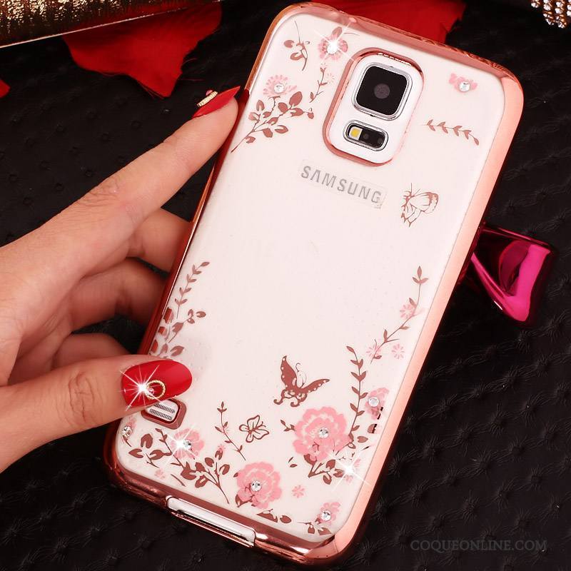 Samsung Galaxy Note 4 Silicone Étui Anneau Étoile Or Rose Protection Coque