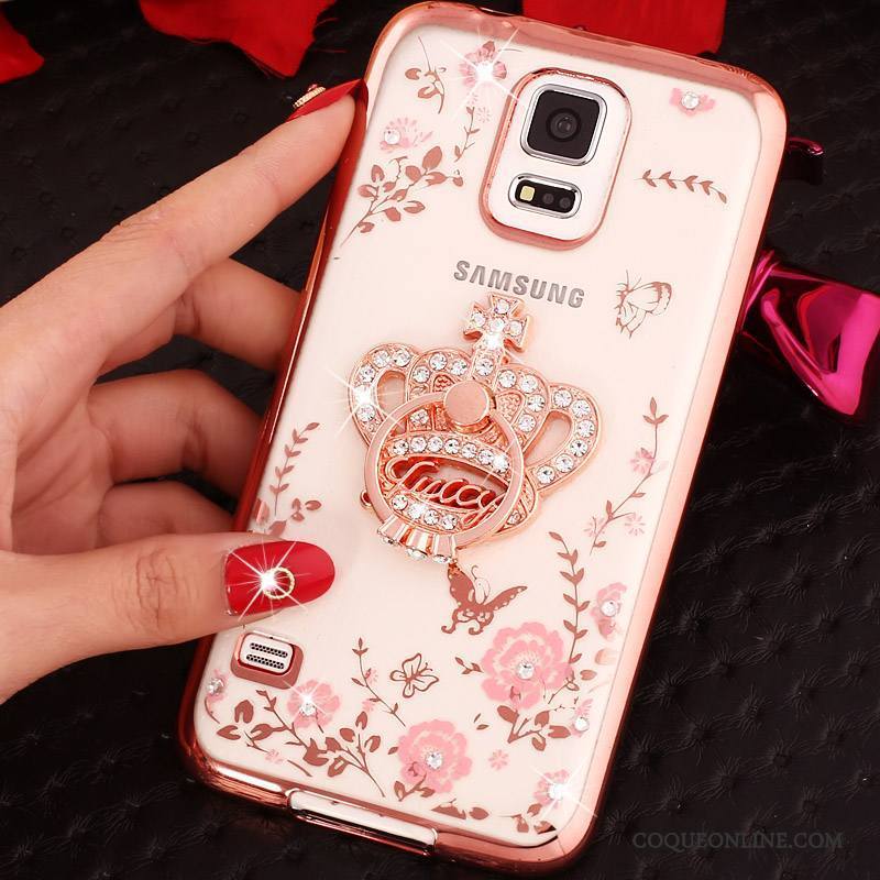 Samsung Galaxy Note 4 Silicone Étui Anneau Étoile Or Rose Protection Coque