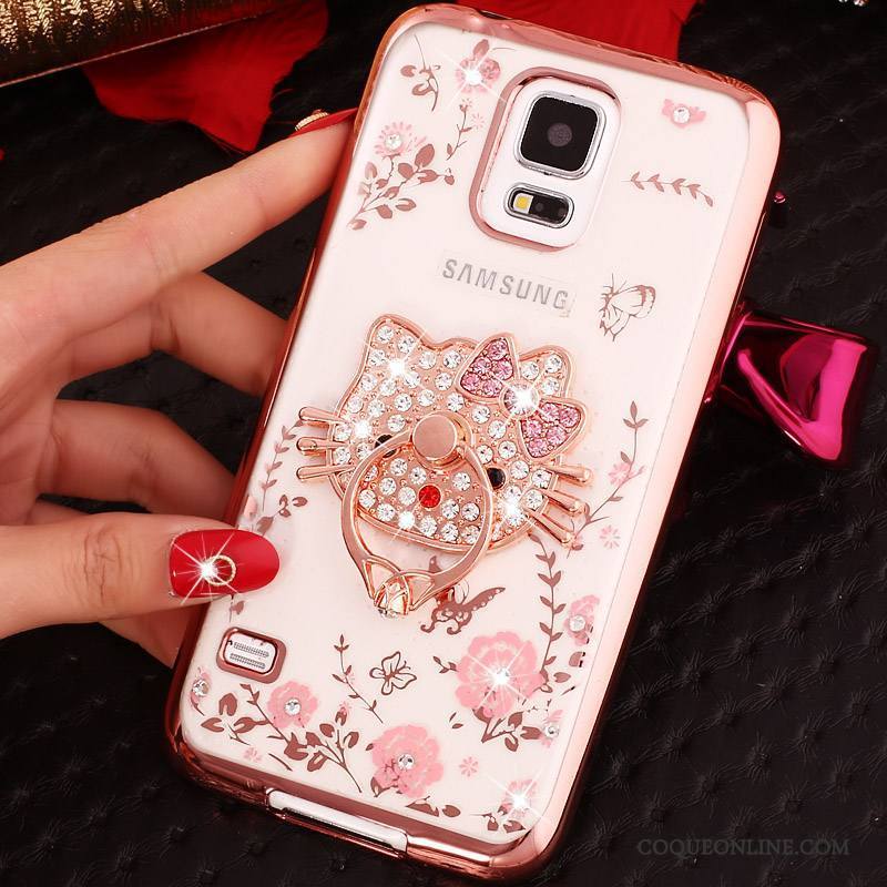 Samsung Galaxy Note 4 Silicone Étui Anneau Étoile Or Rose Protection Coque