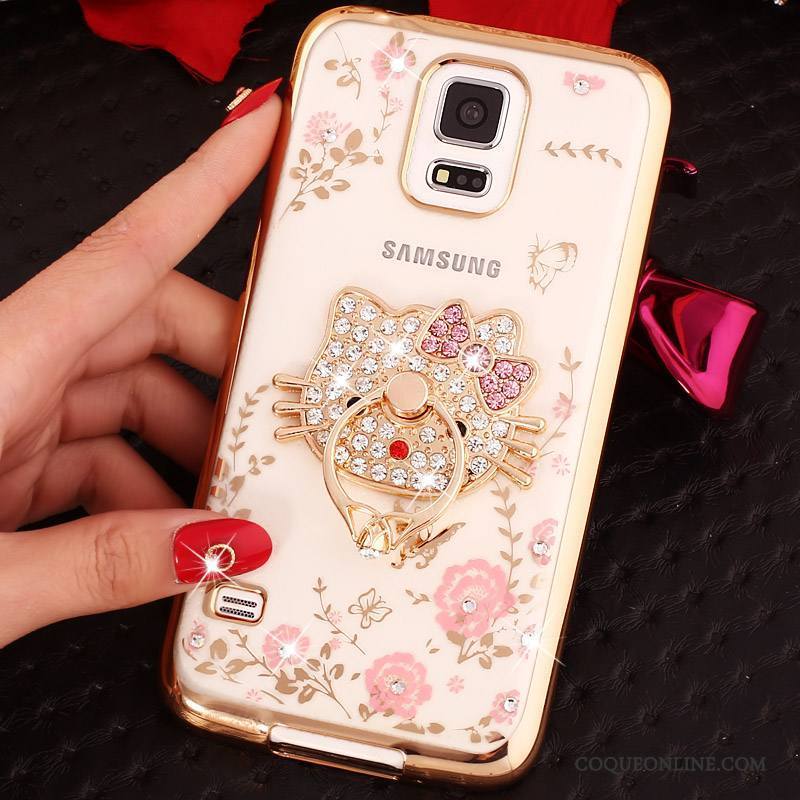 Samsung Galaxy Note 4 Silicone Étui Anneau Étoile Or Rose Protection Coque