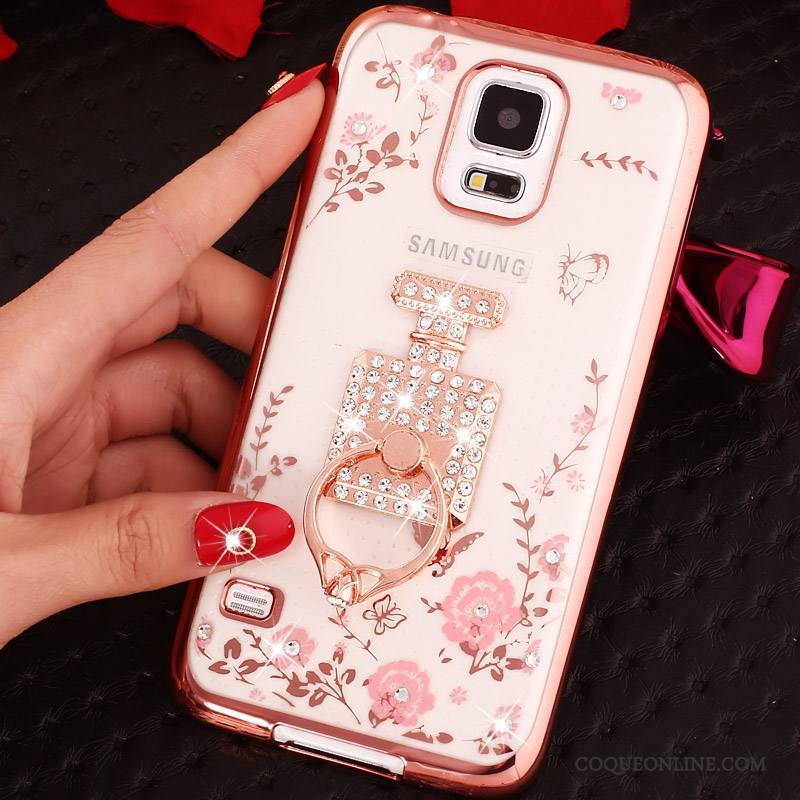 Samsung Galaxy Note 4 Silicone Étui Anneau Étoile Or Rose Protection Coque