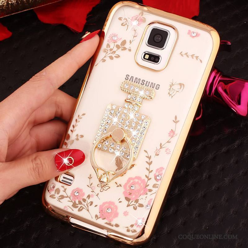 Samsung Galaxy Note 4 Silicone Étui Anneau Étoile Or Rose Protection Coque