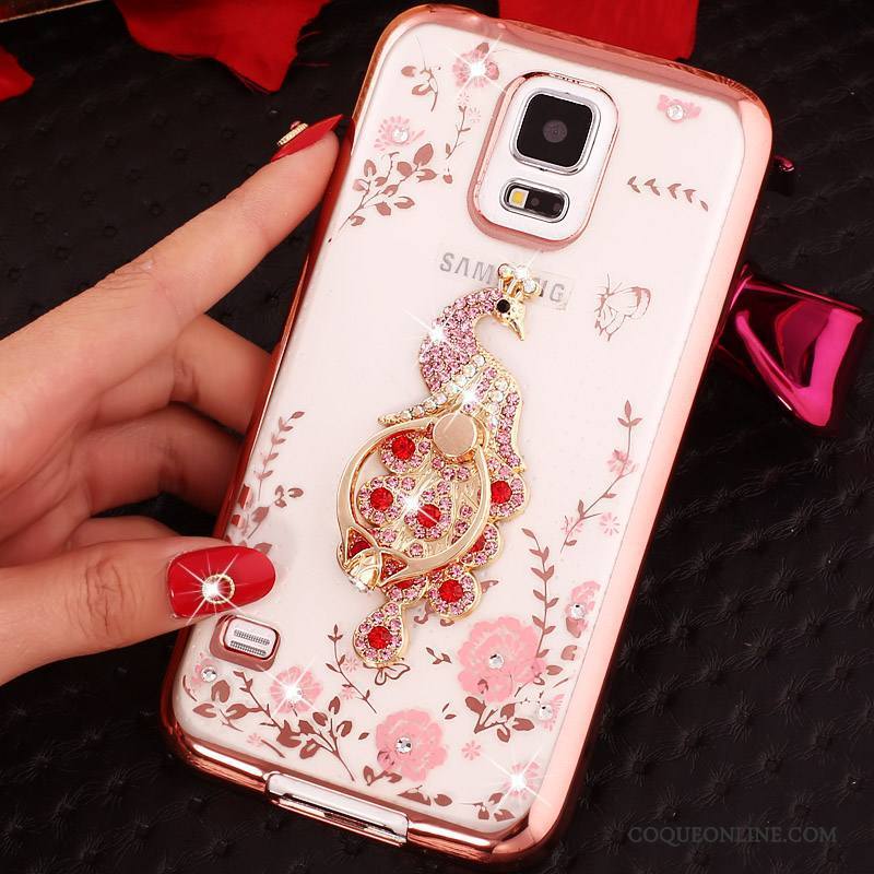 Samsung Galaxy Note 4 Silicone Étui Anneau Étoile Or Rose Protection Coque