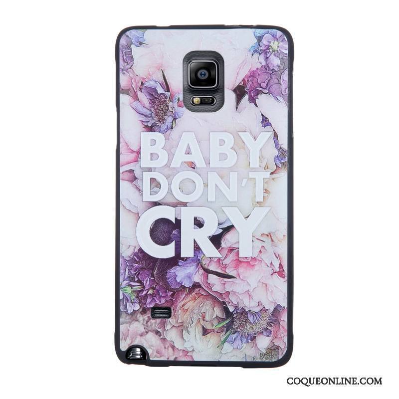 Samsung Galaxy Note 4 Tempérer Étoile Coque De Téléphone Protection Fleurs Violet Étui