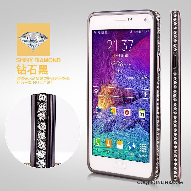 Samsung Galaxy Note 4 Tendance Coque De Téléphone Or Étui Border Métal Étoile