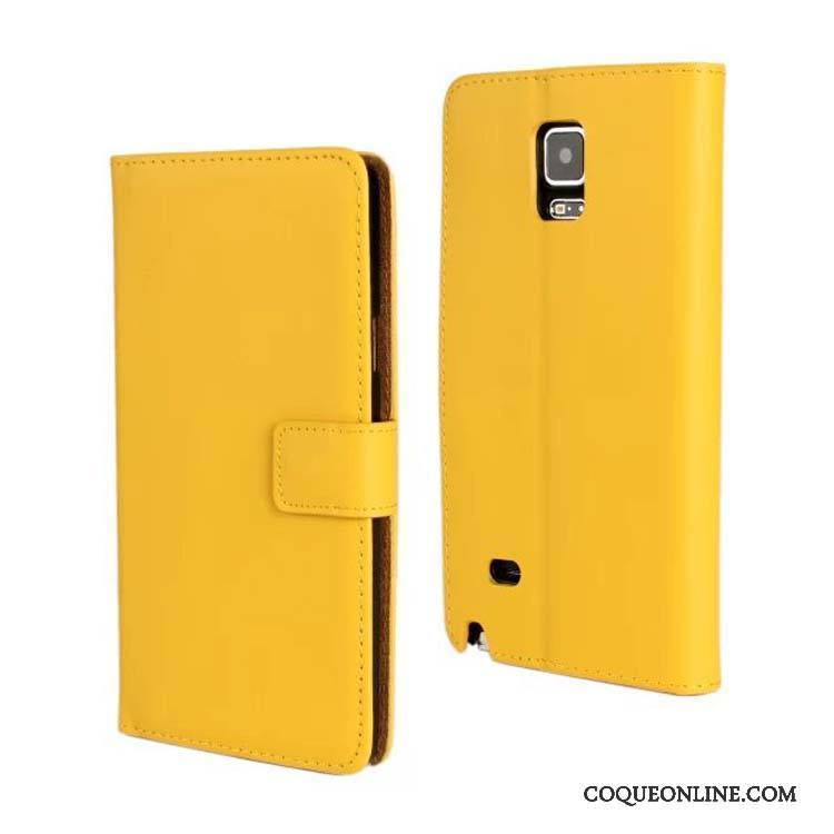 Samsung Galaxy Note 4 Étoile Étui Jaune Étui En Cuir Coque De Téléphone Téléphone Portable Cuir Véritable