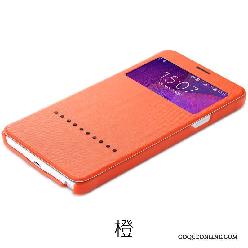 Samsung Galaxy Note 4 Étui Bleu Étui En Cuir Étoile Windows Protection Coque De Téléphone