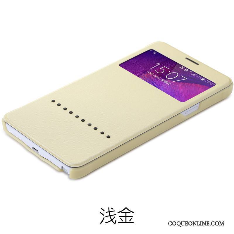 Samsung Galaxy Note 4 Étui Bleu Étui En Cuir Étoile Windows Protection Coque De Téléphone