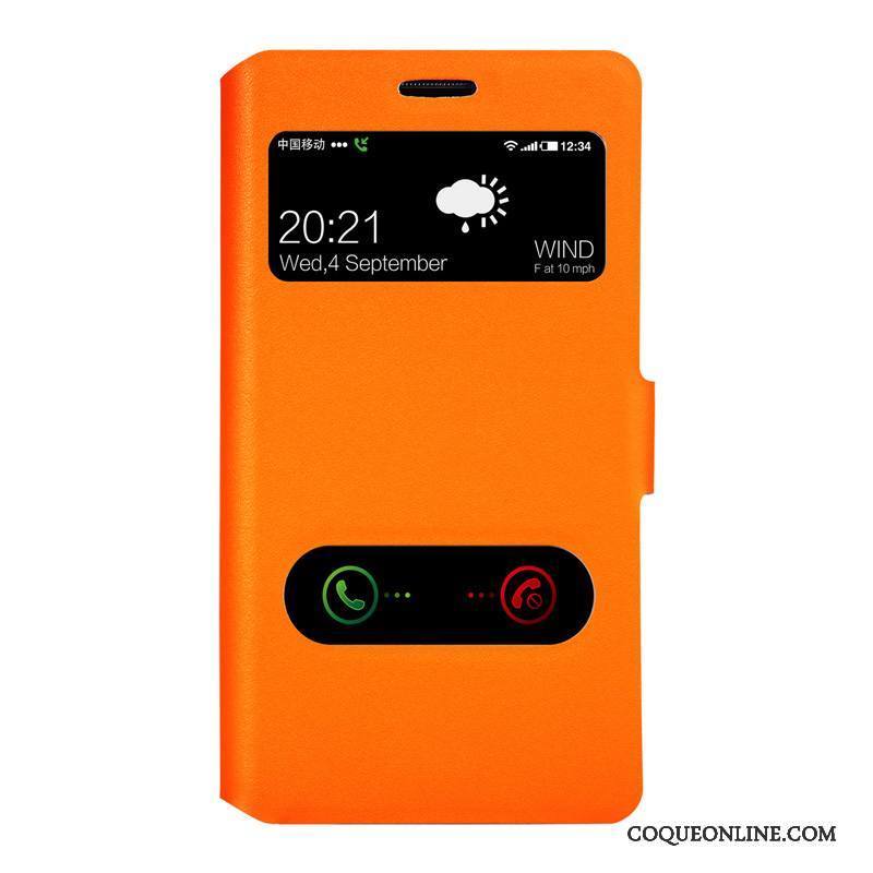 Samsung Galaxy Note 4 Étui En Cuir Protection Étoile Clamshell Téléphone Portable Coque De Téléphone Orange