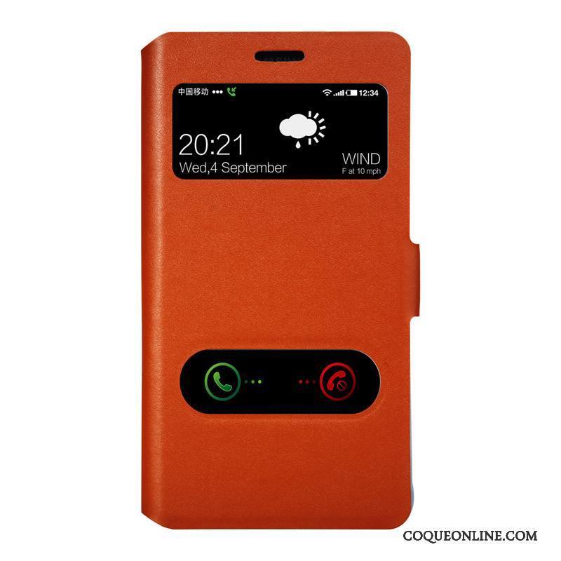 Samsung Galaxy Note 4 Étui En Cuir Protection Étoile Clamshell Téléphone Portable Coque De Téléphone Orange