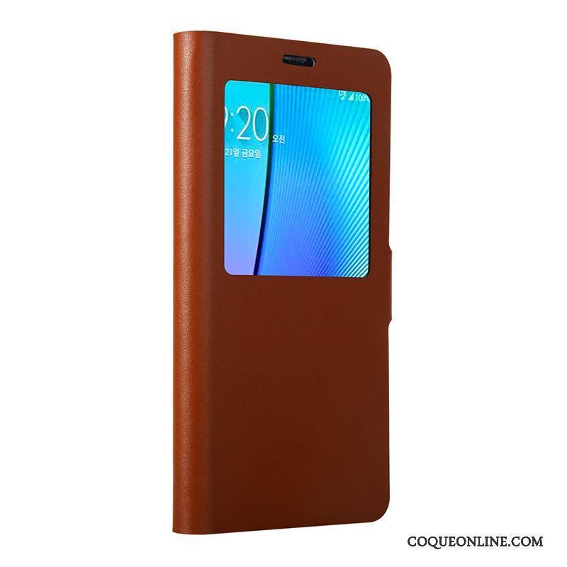 Samsung Galaxy Note 4 Étui En Cuir Protection Étoile Clamshell Téléphone Portable Coque De Téléphone Orange