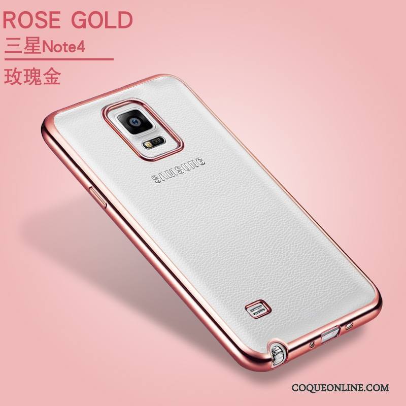 Samsung Galaxy Note 4 Étui Silicone Tendance Légère Protection Coque Or Rose