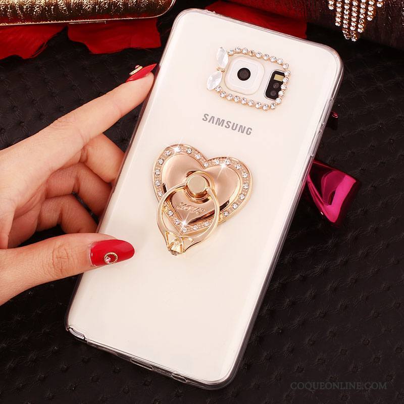 Samsung Galaxy Note 5 Blanc Téléphone Portable Silicone Protection Étoile Coque Strass