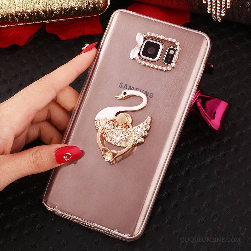 Samsung Galaxy Note 5 Blanc Téléphone Portable Silicone Protection Étoile Coque Strass