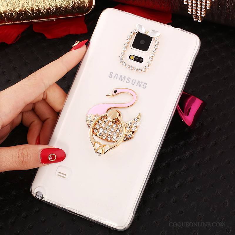 Samsung Galaxy Note 5 Blanc Téléphone Portable Silicone Protection Étoile Coque Strass