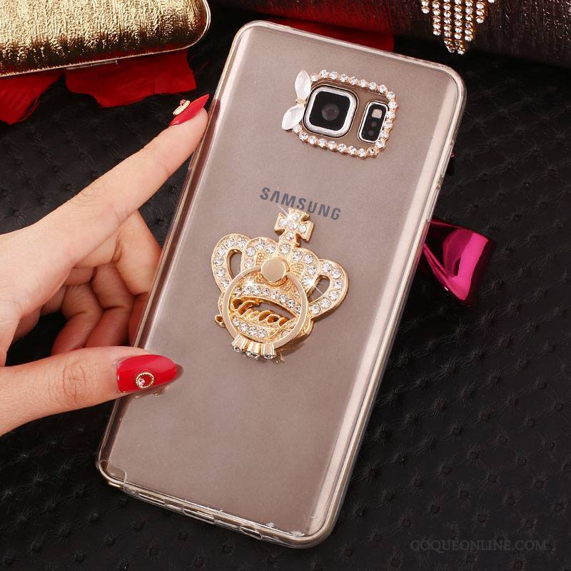 Samsung Galaxy Note 5 Blanc Téléphone Portable Silicone Protection Étoile Coque Strass