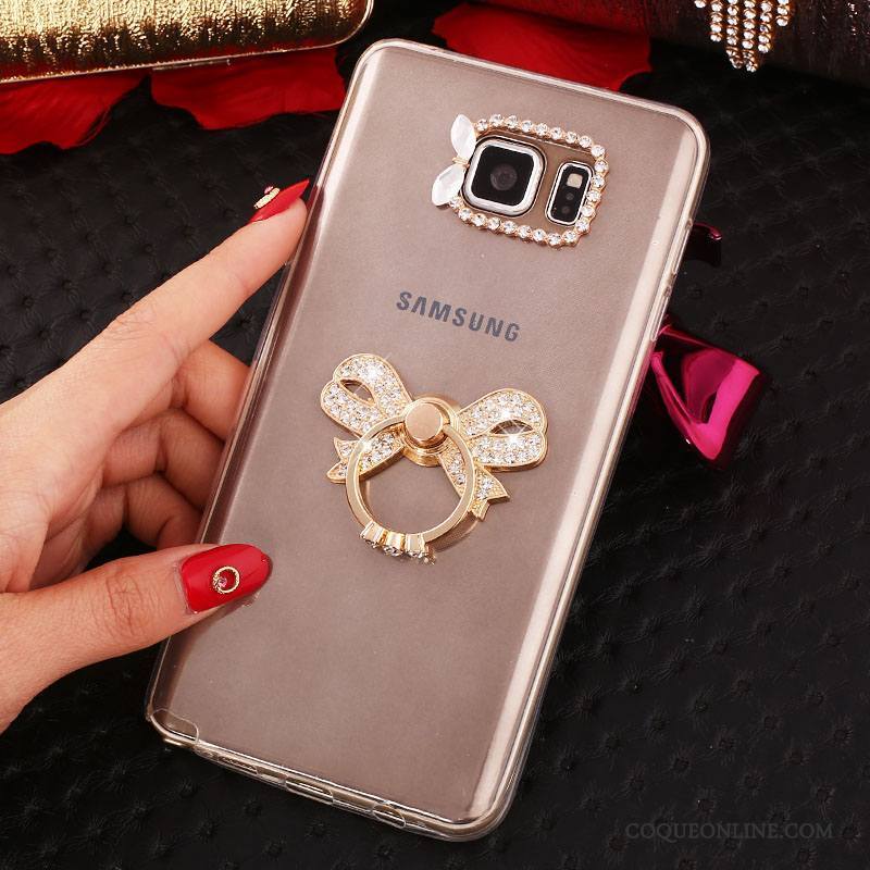 Samsung Galaxy Note 5 Blanc Téléphone Portable Silicone Protection Étoile Coque Strass