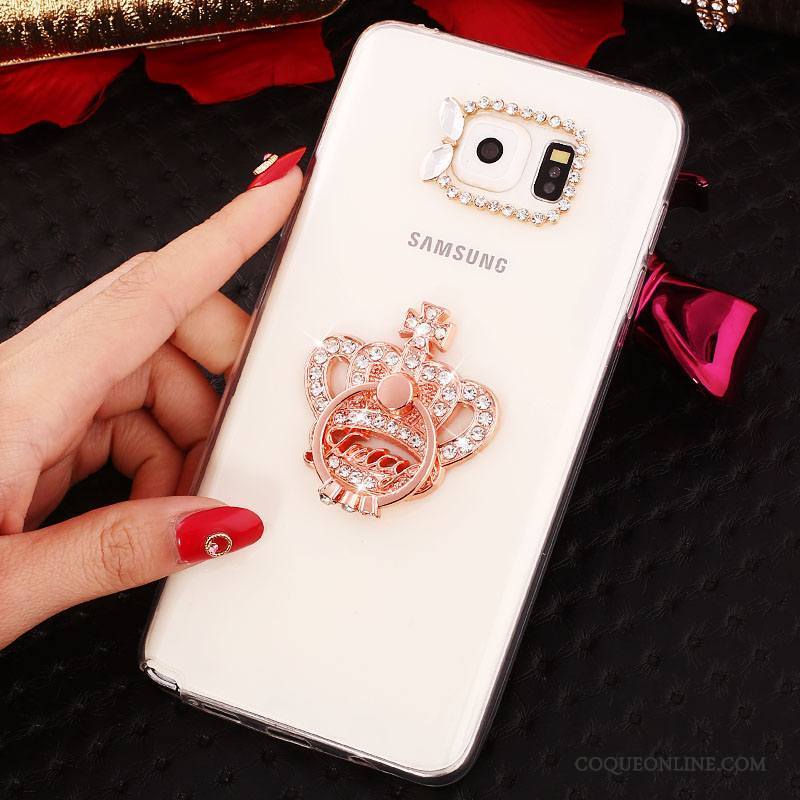 Samsung Galaxy Note 5 Blanc Téléphone Portable Silicone Protection Étoile Coque Strass