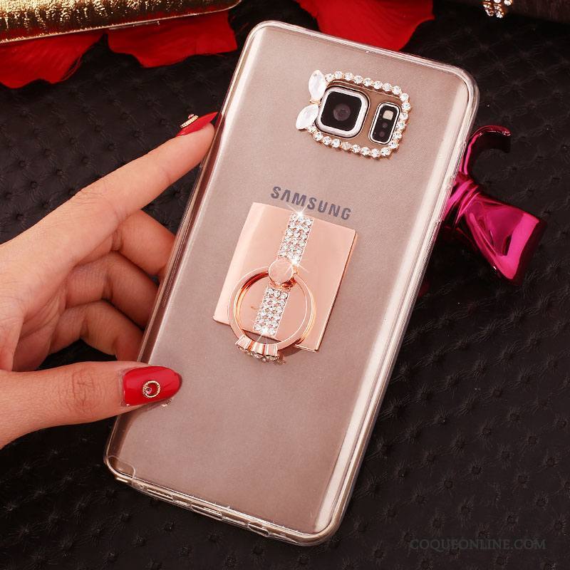 Samsung Galaxy Note 5 Blanc Téléphone Portable Silicone Protection Étoile Coque Strass