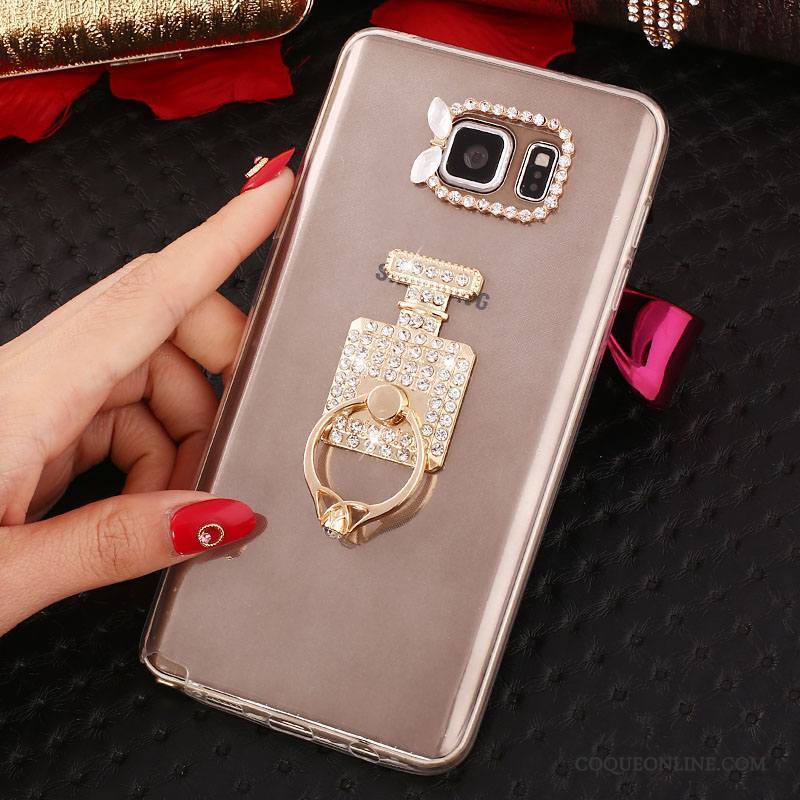 Samsung Galaxy Note 5 Blanc Téléphone Portable Silicone Protection Étoile Coque Strass