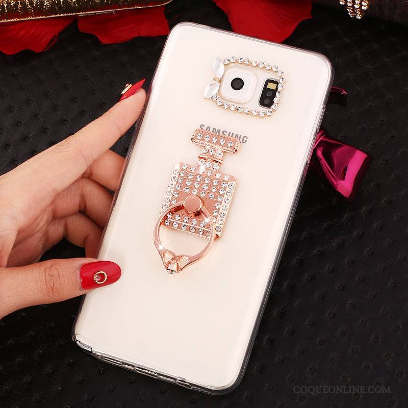 Samsung Galaxy Note 5 Blanc Téléphone Portable Silicone Protection Étoile Coque Strass