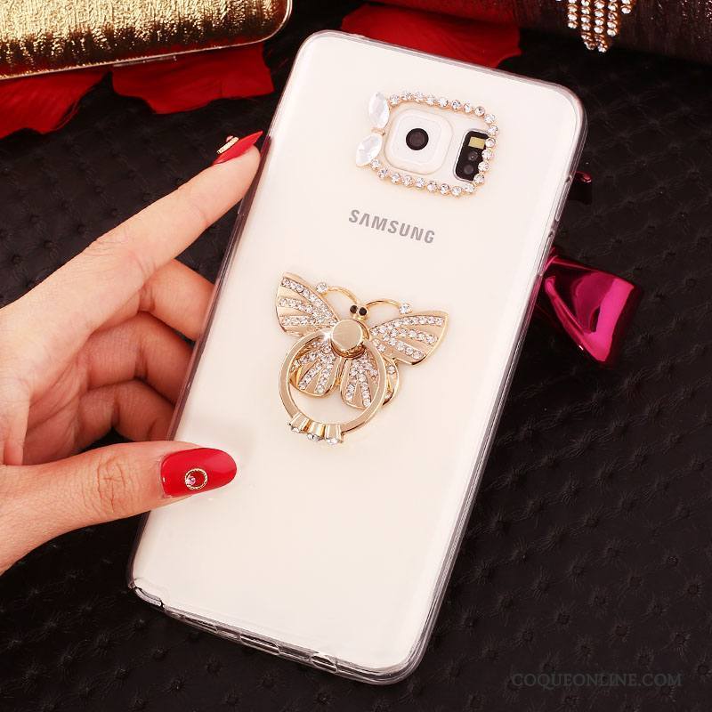 Samsung Galaxy Note 5 Blanc Téléphone Portable Silicone Protection Étoile Coque Strass