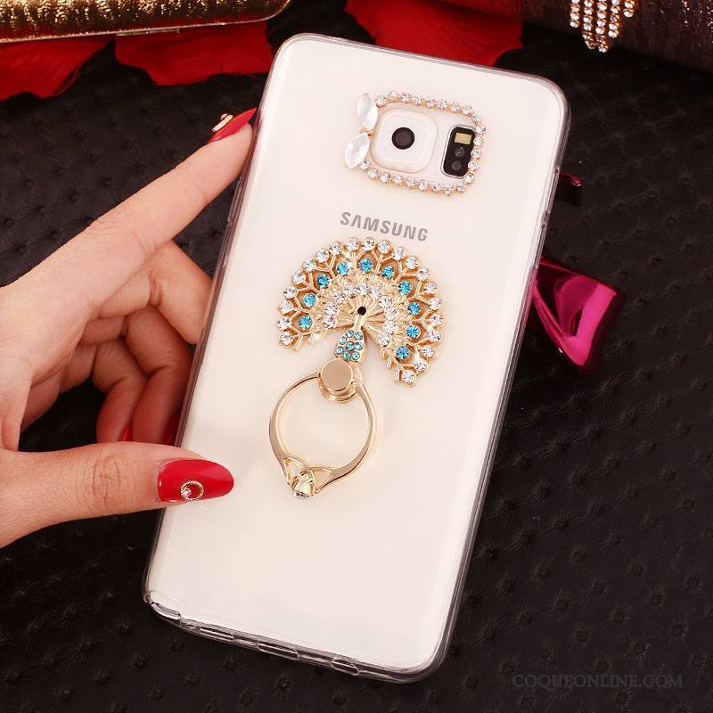 Samsung Galaxy Note 5 Blanc Téléphone Portable Silicone Protection Étoile Coque Strass