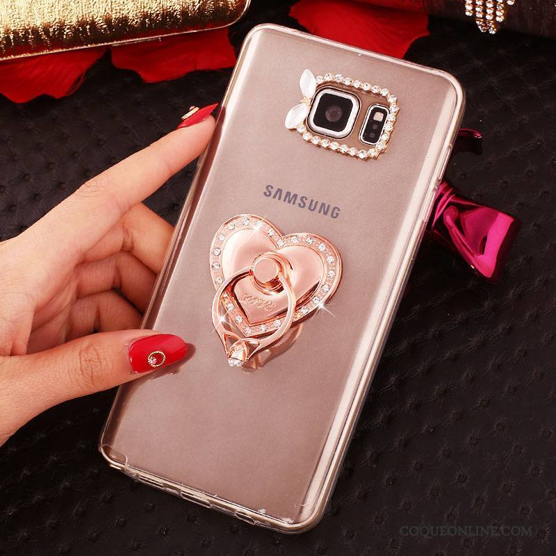 Samsung Galaxy Note 5 Blanc Téléphone Portable Silicone Protection Étoile Coque Strass