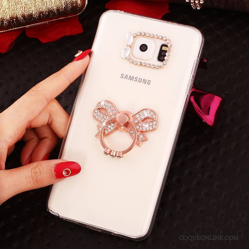 Samsung Galaxy Note 5 Blanc Téléphone Portable Silicone Protection Étoile Coque Strass