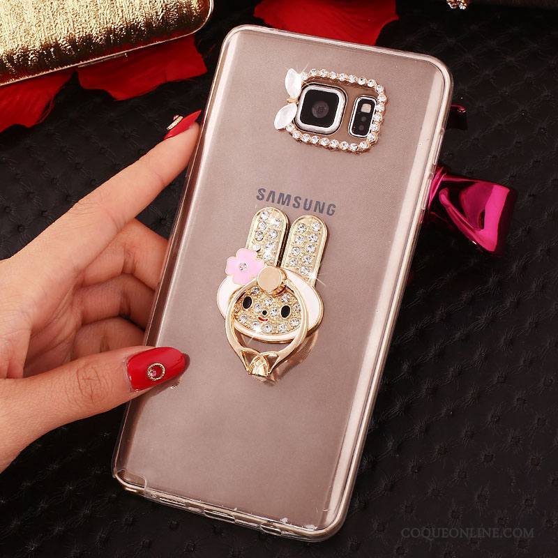 Samsung Galaxy Note 5 Blanc Téléphone Portable Silicone Protection Étoile Coque Strass